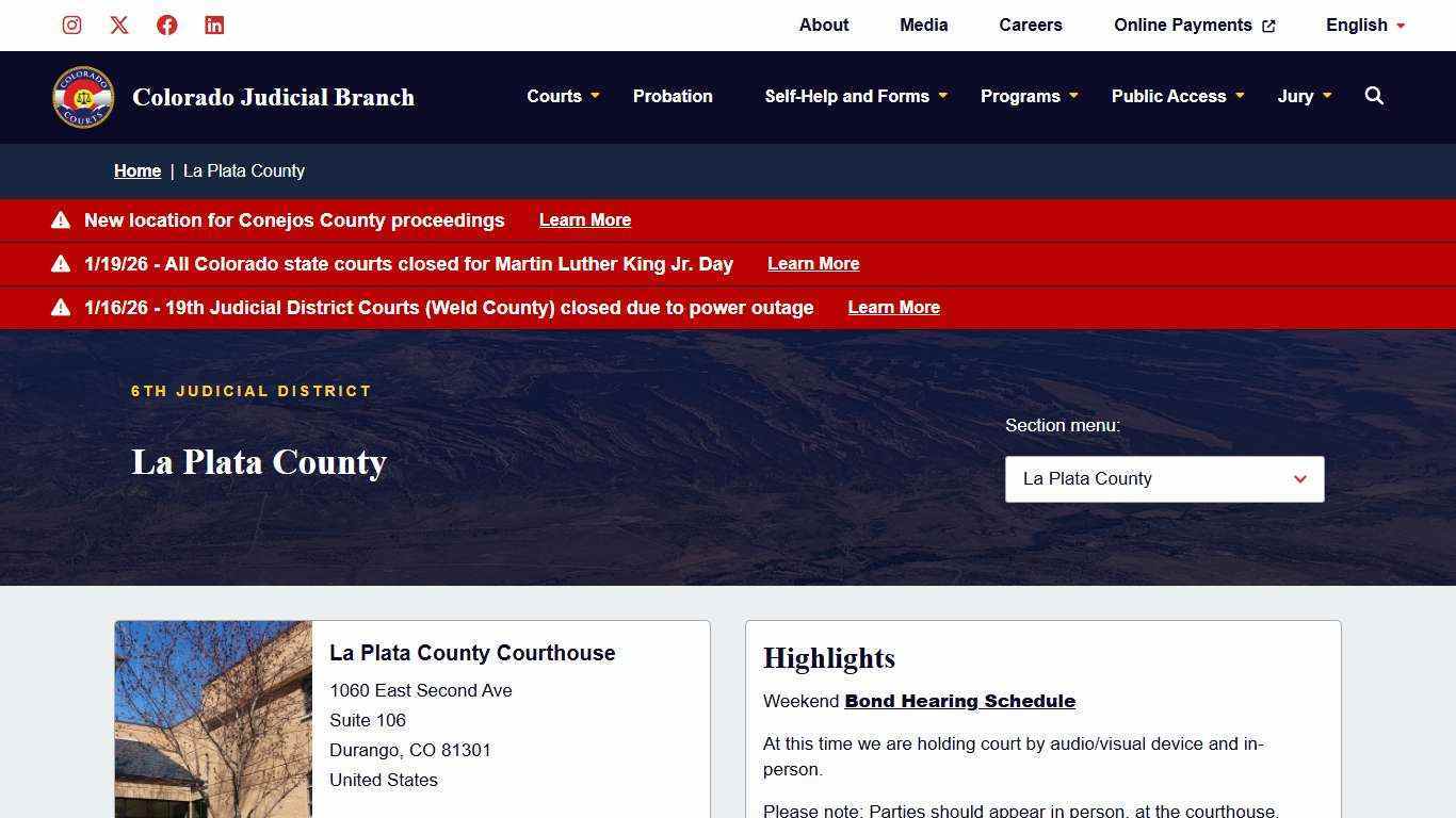 La Plata County | Colorado Judicial Branch