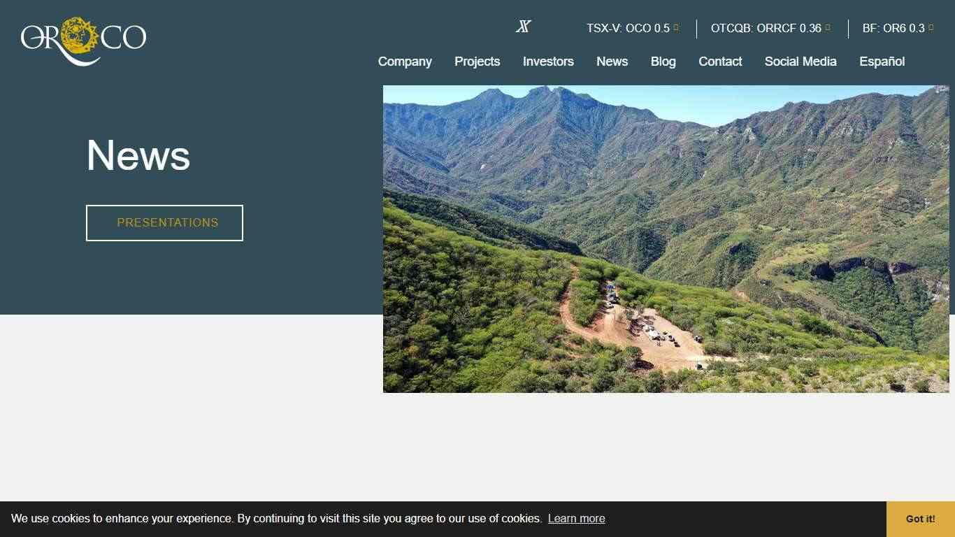 Oroco Resource Corp - News